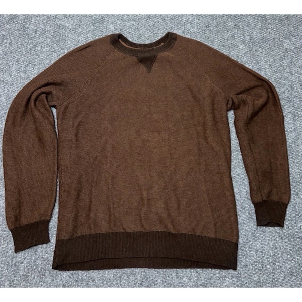 Johnston & Murphy Brown‎ Knit Crew Neck Pullover Sweater Men's XL Long Sleeve